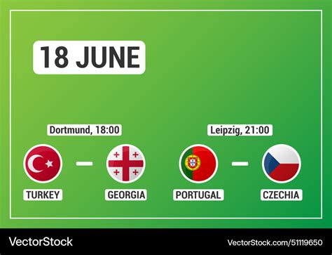 European football match schedule Royalty Free Vector Image