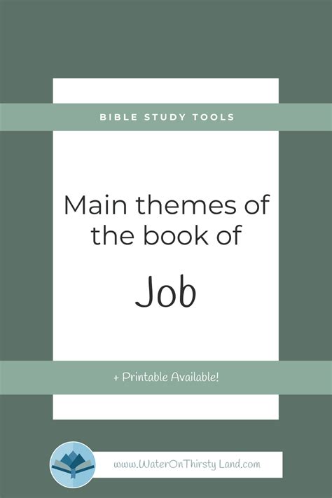 Main Themes of the Book of Job | Water on Thirsty Land