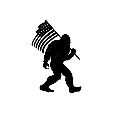 Bigfoot American Flag SVG