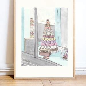 French Macaron Tower Wall Art Paris Patisserie Print French Decor Kitchen Decor - Etsy