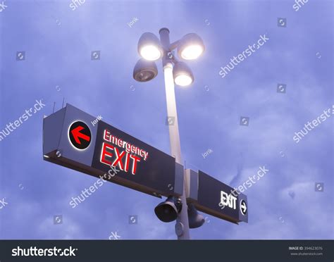 Emergency Exit Sign Outdoor Sign Illuminated Stock Photo 394623076 | Shutterstock