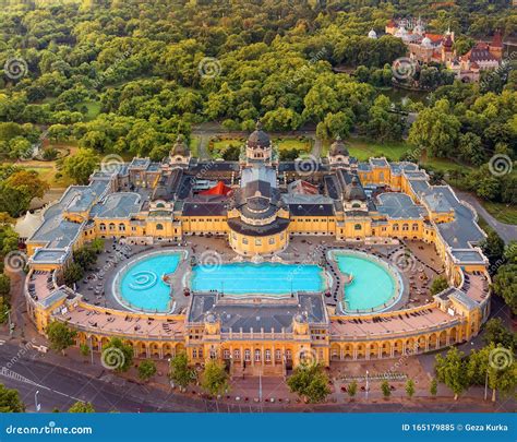 Aerial Photo about of Szechenyi Thermal Bath in the City Park, Budapest ...