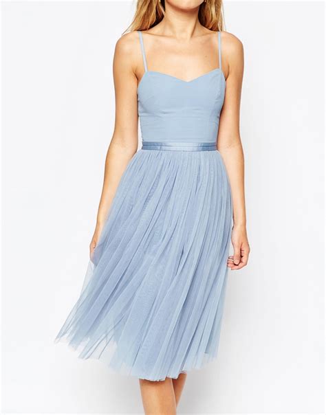 Needle & Thread Giselle Ballet Midi Dress With Tulle Skirt in Blue - Lyst