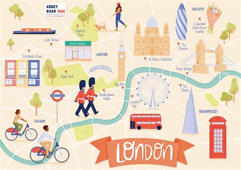 Illustrated map of London