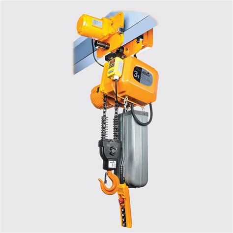 Accolift Low Headroom Electric Chain Hoist with Motorized Trolley - 1 Ton - 20 ft. Lift - 230v ...