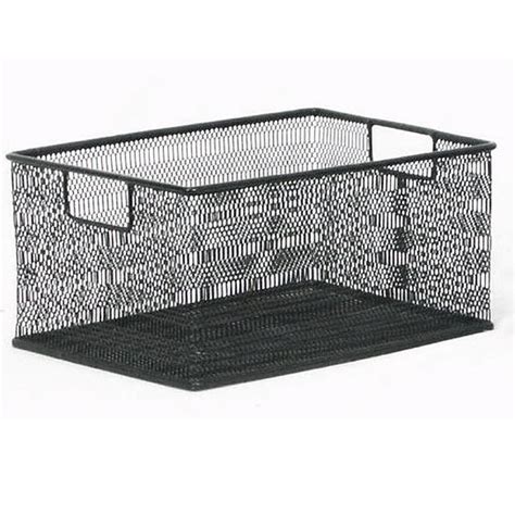 Black Rectangular Metal Mesh Storage Basket - Medium | At Home