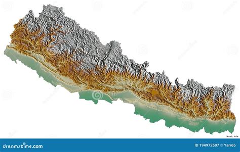 Nepal on white. Relief stock illustration. Illustration of world ...