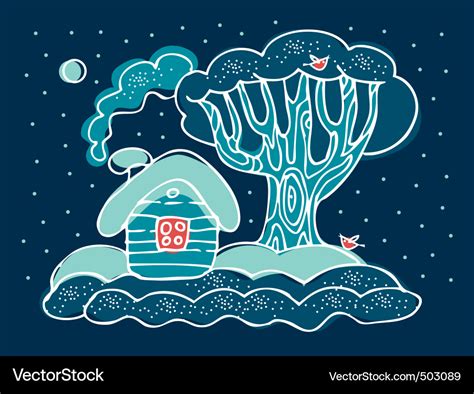 Christmas landscape Royalty Free Vector Image - VectorStock