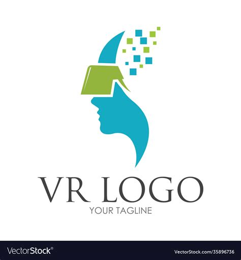 Virtual reality logo design template Royalty Free Vector