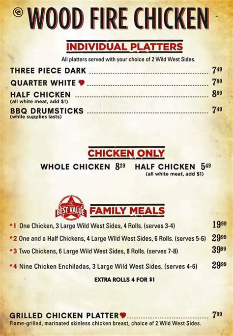 Cowboy Chicken Menu, Menu for Cowboy Chicken, Allen, Allen - Urbanspoon/Zomato