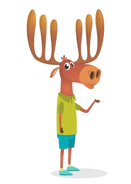 Premium Vector | Cartoon funny moose illustration