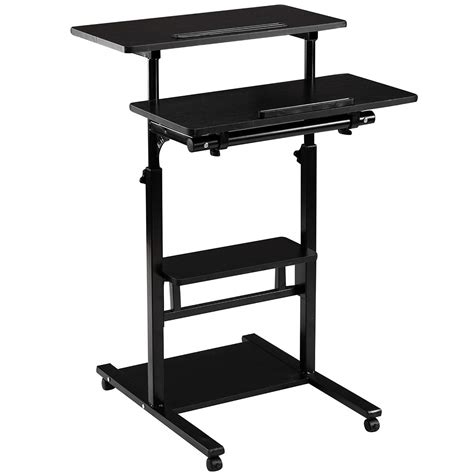Buy DOEWORKS Mobile Stand Up Desk, Height Adjustable Computer Work Station with Wheels, Rolling ...