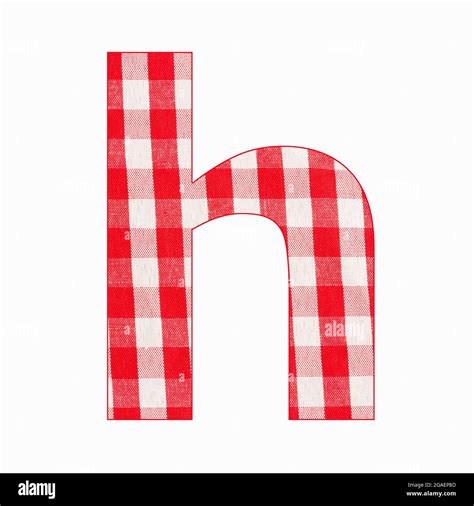 Lowercase letter h of the alphabet - Red checkered fabric tablecloth ...