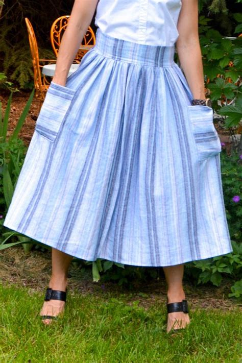 Gathered Midi Skirt with Patchwork Pockets • WeAllSew • BERNINA USA’s blog, WeAllSew, offers fun ...