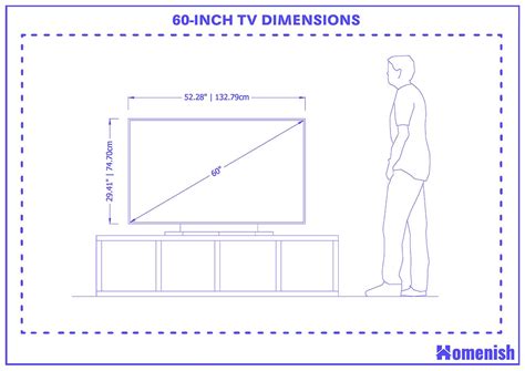 60-Inch TV Dimensions and Guidelines (with 3 Drawings) - Homenish