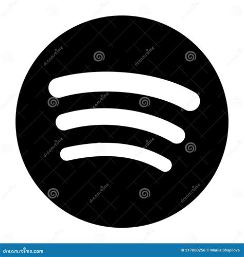 Spotify Black Vector Logo. Editorial Icon Islolated on White Background ...