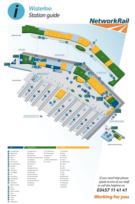 London Waterloo railway station map - Ontheworldmap.com