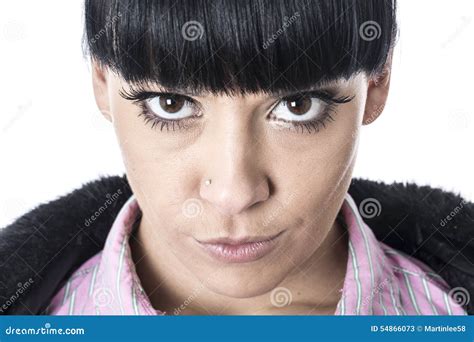 Angry Frustrated Young Woman Starring or Glaring Sternly Stock Image - Image of frustrated, cute ...