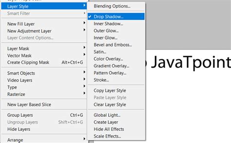 Layer Effects and Styles in Photoshop - javatpoint