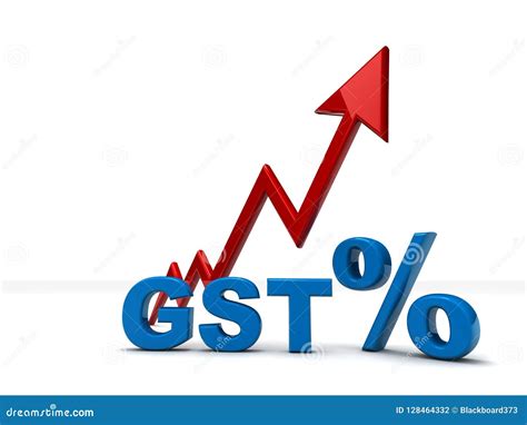 GST Tax India Concept in White Background. 3d Render Stock Illustration - Illustration of ...