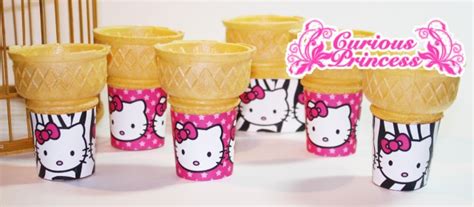 Curious Princess: Hello Kitty inspired ice cream cone wrappers or labels