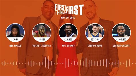 First Things First audio podcast (5.30.19)Cris Carter, Nick Wright, Jenna Wolfe | FIRST THINGS ...