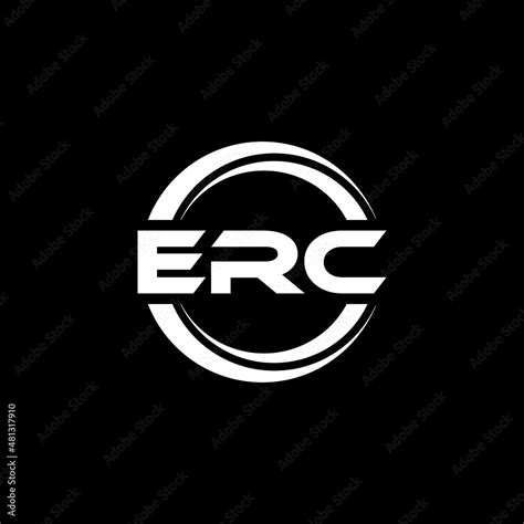 ERC letter logo design with black background in illustrator, vector logo modern alphabet font ...