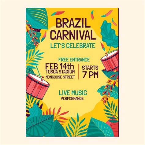 Poster Template for Brazil Carnival 2058437 Vector Art at Vecteezy