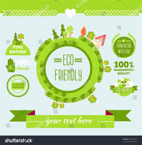 Eco Friendly Stickers Labels Design Elements Stock Vector (Royalty Free ...