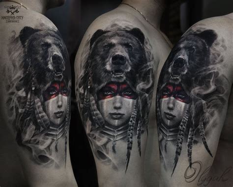 Shaman by Olggah on DeviantArt Skull Rose Tattoos, Bear Tattoos, Wolf Tattoos, Animal Tattoos ...