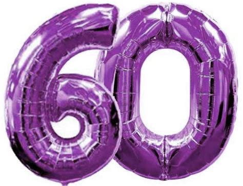 Number-60-Balloon-Purple | Large Purple Number Balloons Float with Helium