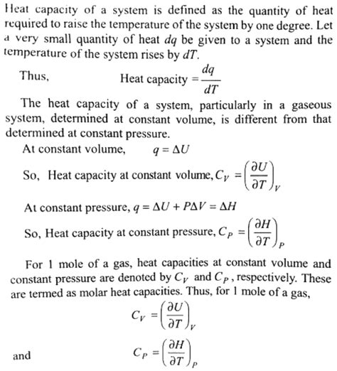 why is molar heat capacity at cons†an t pressure always greater than molar heat capacity at cons ...