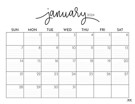 January 2024 Calendar Planner - Aili Lorine