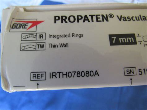 New GORE Ref: IRTH078080A Propaten Vascular Graft Integrated Ring Thin Wall Heparin 7mm x 80cm ...