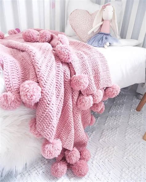 Crochet Pom Pom Throws | Crochet Pom Pom Throws Online – Lily Pily Baby | Handknit design ...