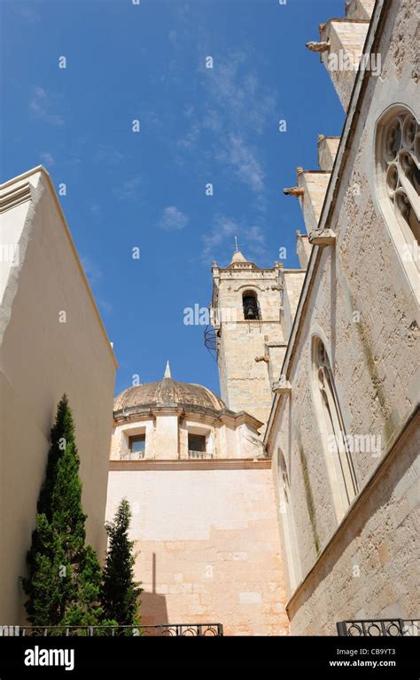 The Cathedral in Ciutadella, the old capital of Menorca, Spain Stock ...