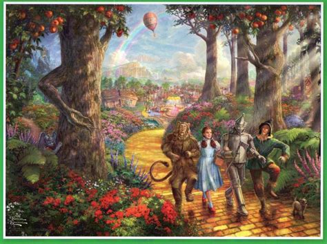 1000 Pc Jigsaw Puzzle Wizard of Oz Follow the Yellow Brick Road Thomas Kinkade | Thomas kinkade ...