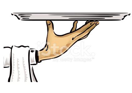 WAITER HOLDING SERVING TRAY CLIPART - 15px Image #4