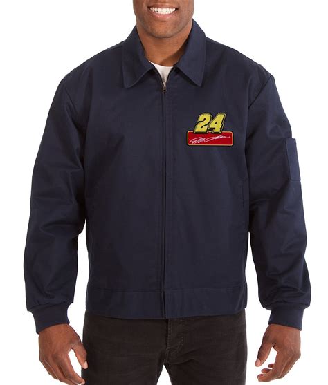 Navy Blue Cotton Jeff Gordon Jacket - Jackets Creator