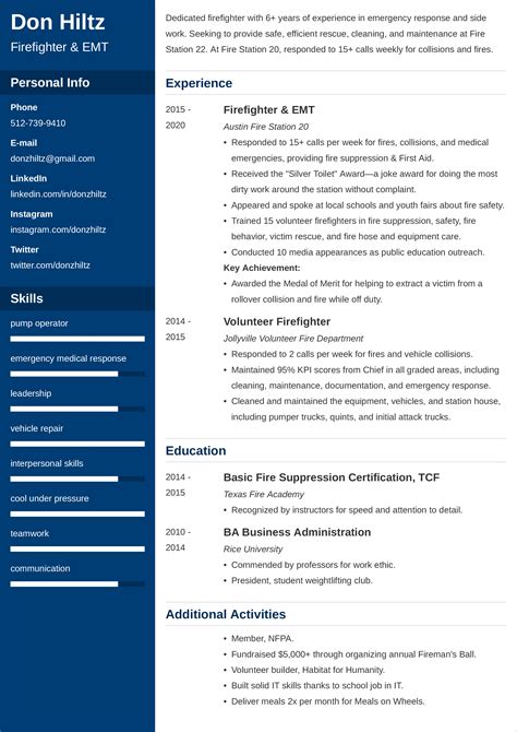 Firefighter CV—Examples & 25+ Writing Tips (+Objective)