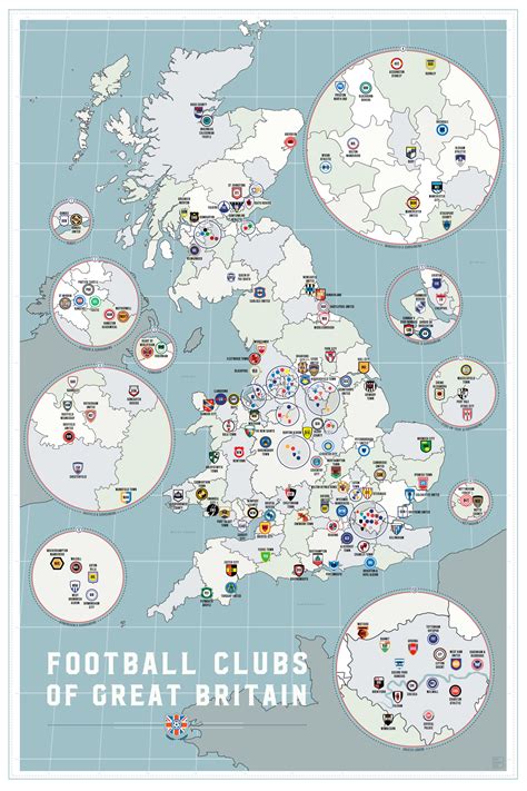 All British clubs along with the location on map : r/soccer