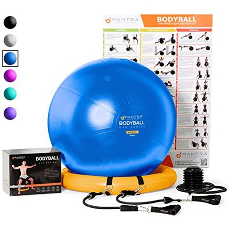 Mantra Sports Exercise Ball Chair - Home Gym Fitness System â€“ 65cm # ...