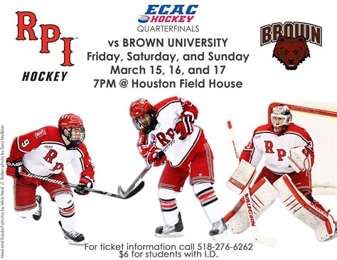 RPI Men's Hockey takes on Brown University in ECAC Hockey Quarterfinals ...