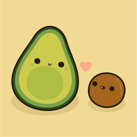 Cute avocado and stone Framed Art Print by peppermintpopuk - Vector Black - X-Small-10x12 ...