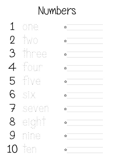 Writing The Numbers In Words Worksheets