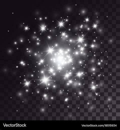 White sparkles light effect Royalty Free Vector Image