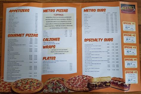 Menu at Metro Pizza pizzeria, New Bedford, 32 Dartmouth St