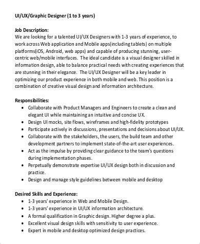 FREE 9+ UX Designer Job Description Samples in MS Word | PDF