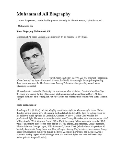 Muhammad Ali Biography | PDF | Muhammad Ali | Middleweight