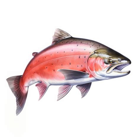 Premium AI Image | Hyperrealistic Watercolor Painting Of Salmon With ...